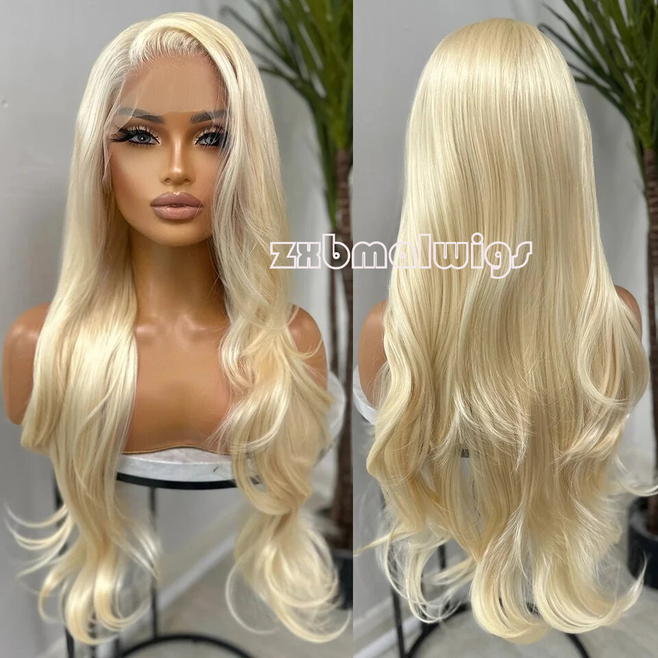 613 Blonde Body Wave Lace Front Wig - 합성 헤어 613 블론드 컬러 바디