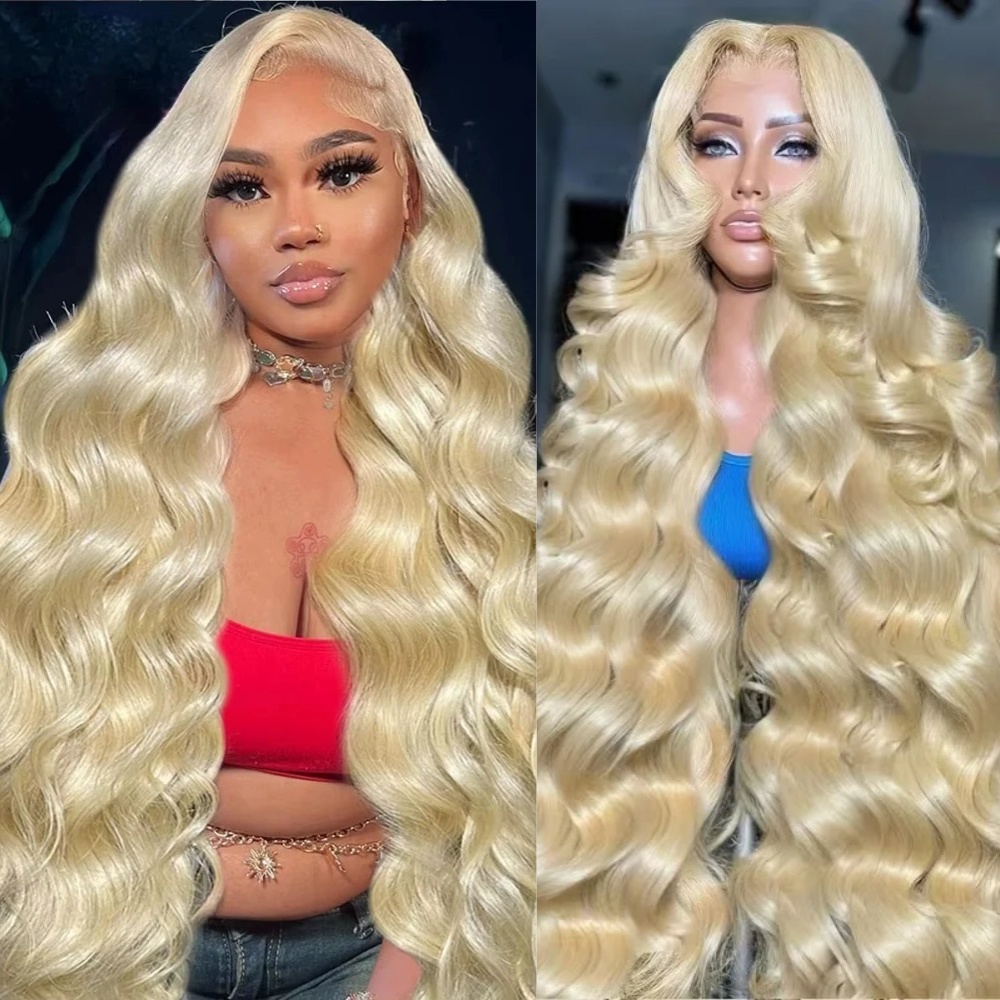 613 Blonde Body Wave Lace Front Wig - 26 30인치 613 블론드 가발 바디