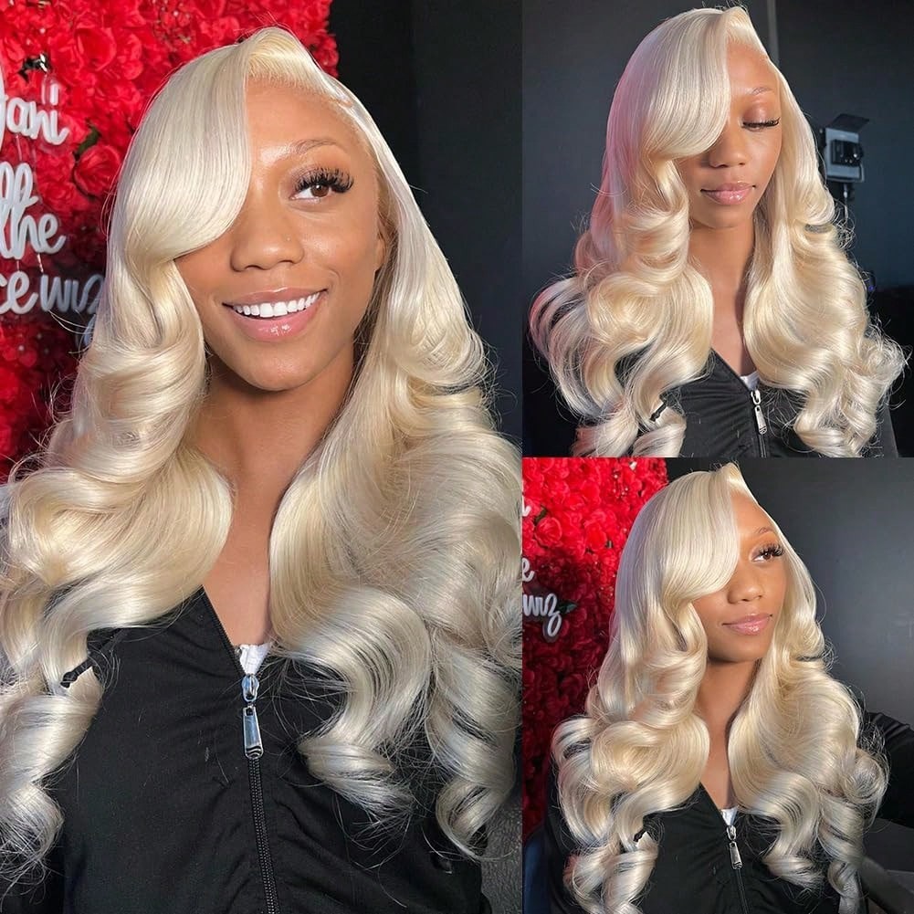 613 Blonde Body Wave Lace Front Wig - 613 13x6 레이스 프론트 가발 인모