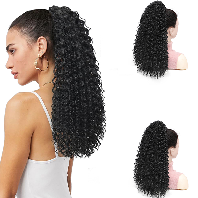 Drawstring Afro Curly Puff Ponytail - 아프로 스타일의 푹신한 컬이 들어간 포니테일