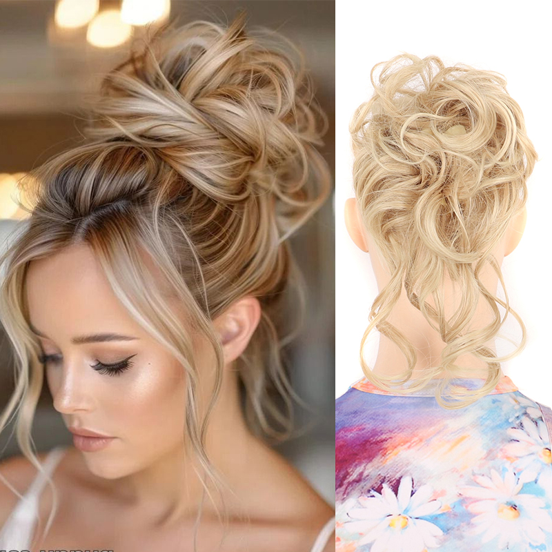 Claw Clip Messy Bun Hair Piece - 여성용 지저분한 머리 롤빵 머리 조각