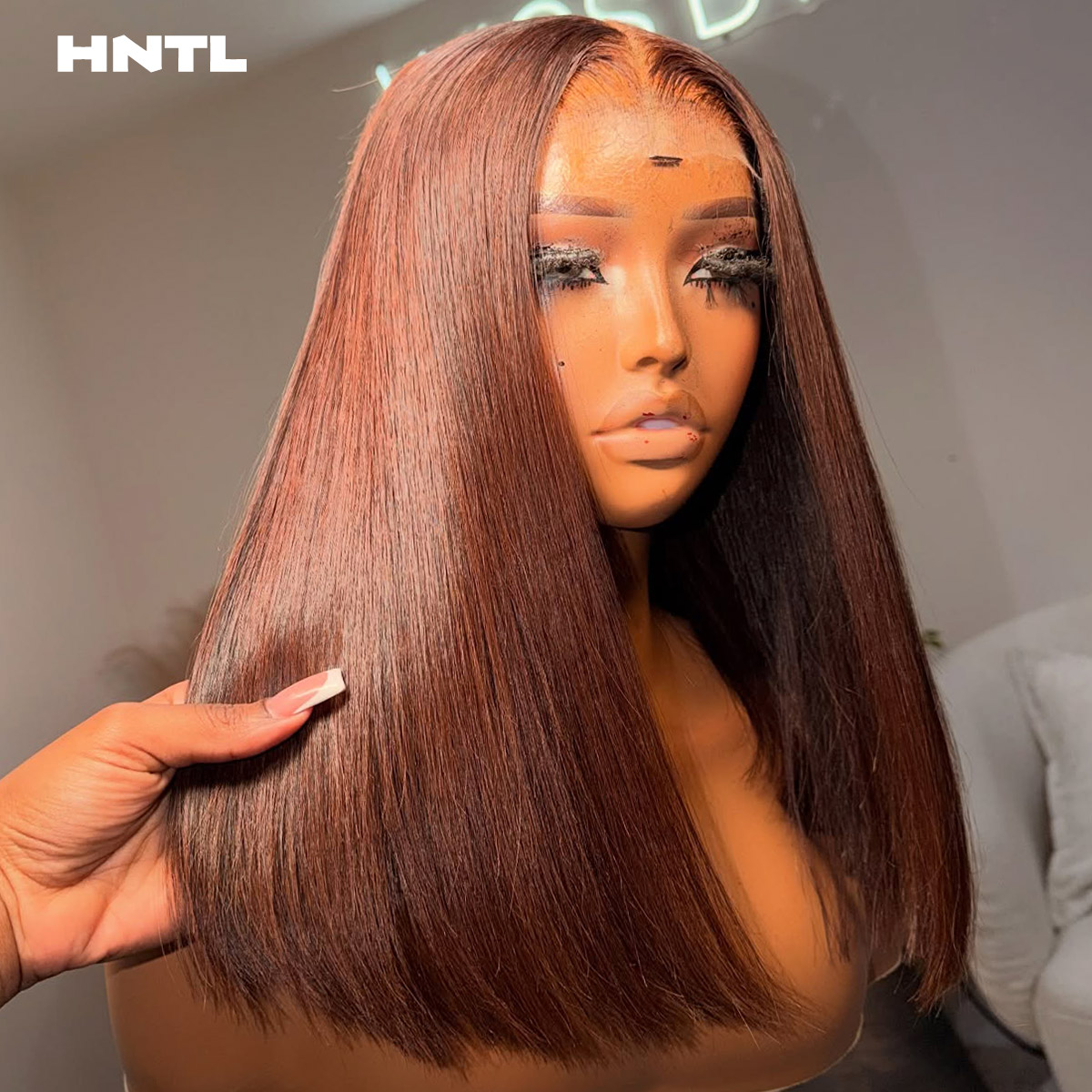 Pre Parted 13X4 Lace Front Bob Wig - 글루리스 웨어앤고 브라운 컬러 밥 가발