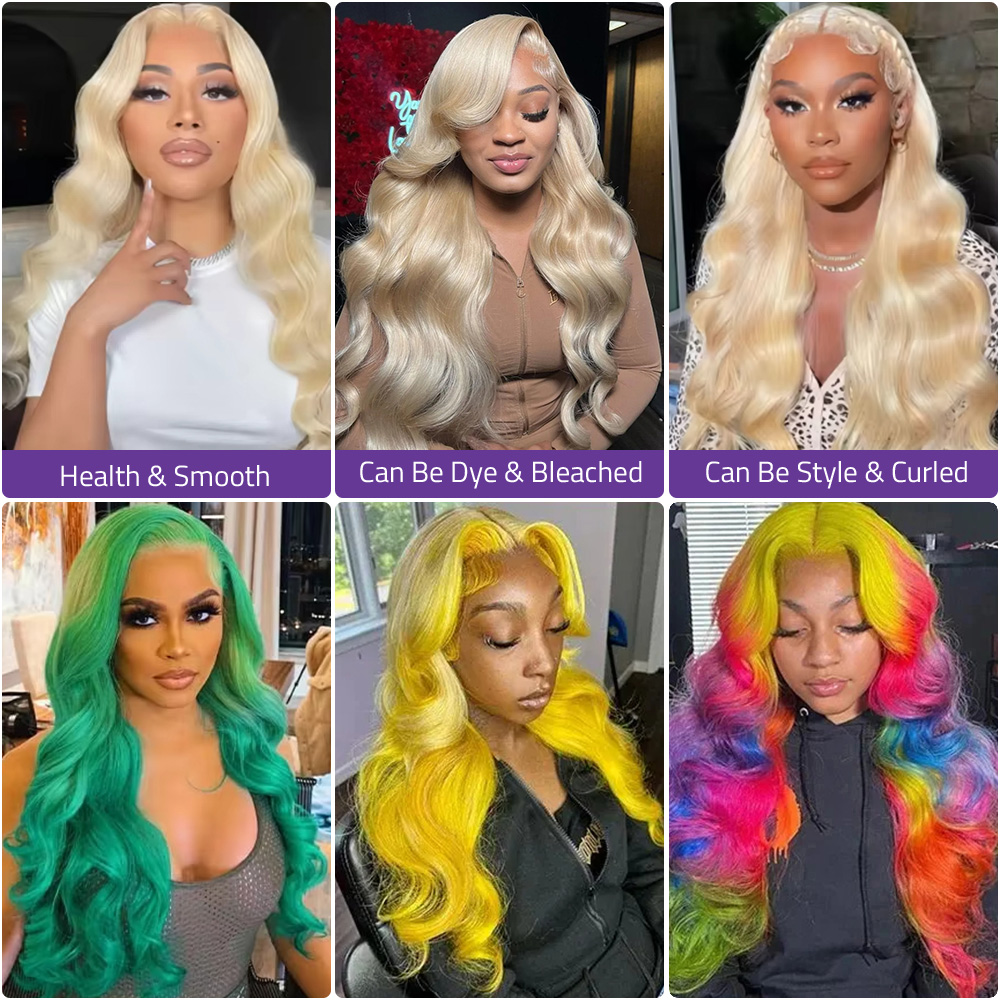 13x4 길이의 밝은 금발(613) 바디 웨이브 스타일 - Hd Lace Frontal Wig Human Hair Pre Plucked 리뷰 및 가격