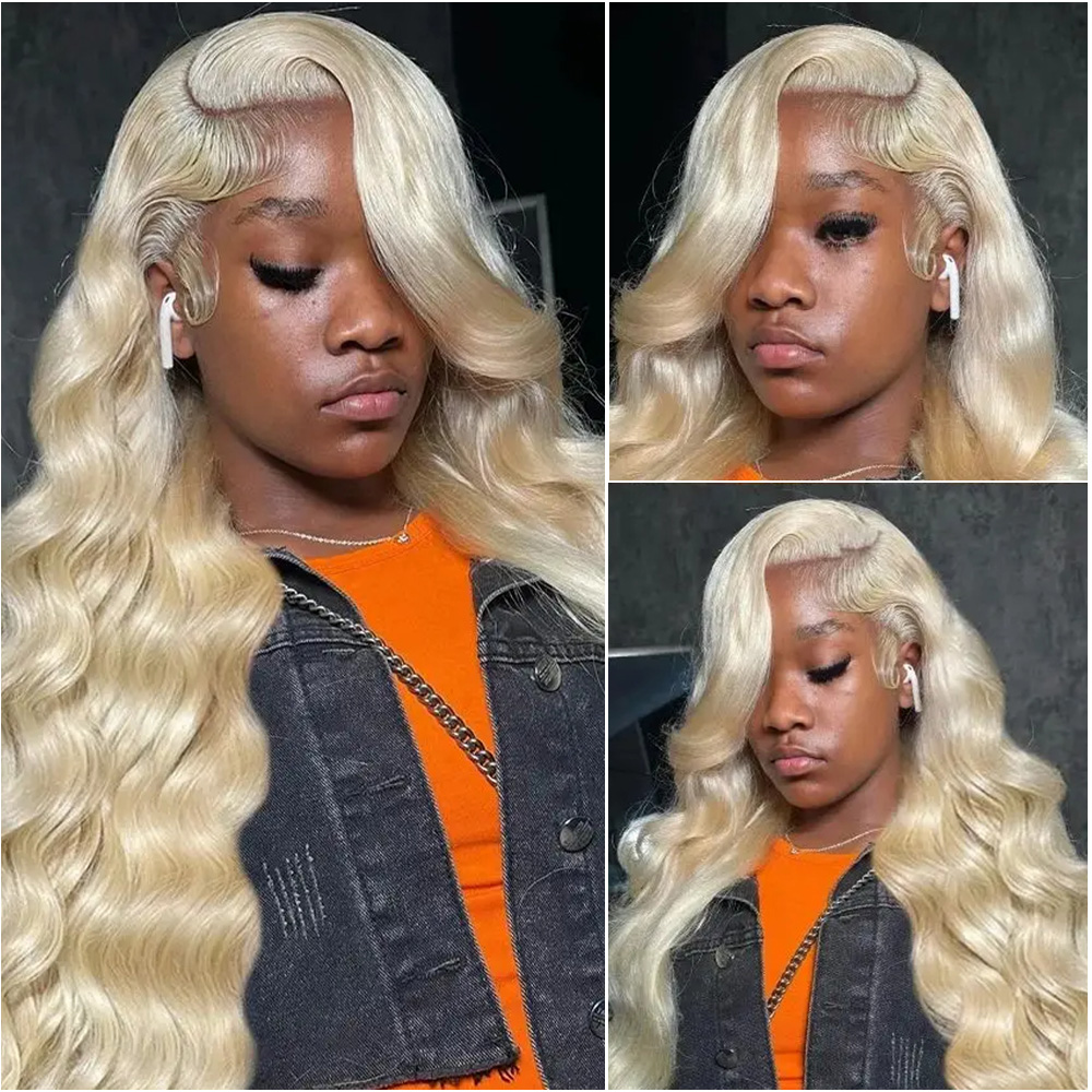 13x4 길이의 밝은 금발(613) 바디 웨이브 스타일 - Hd Lace Frontal Wig Human Hair Pre Plucked 리뷰 및 가격