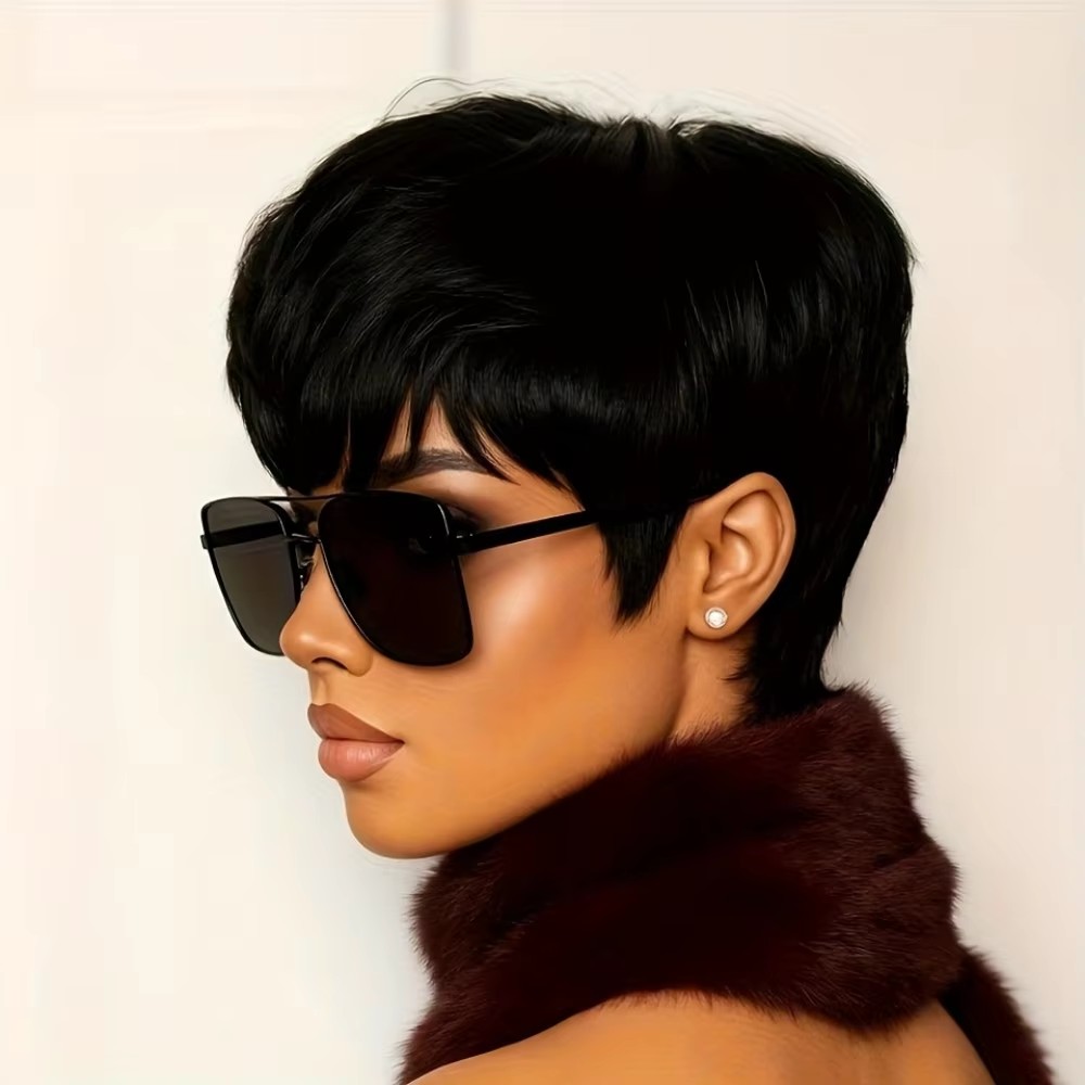여성용 숏 픽시컷 인모 가발, 기계식 제작 인모 스트레 - Short Pixie Cut Wig Human Hair Cheap 리뷰 및 가격