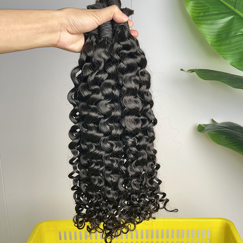 100% 인모 벌크 브레이딩용 워터 웨이브 미가공 생처 - Water Wave Bulk Human Hair For Braiding 리뷰 및 가격