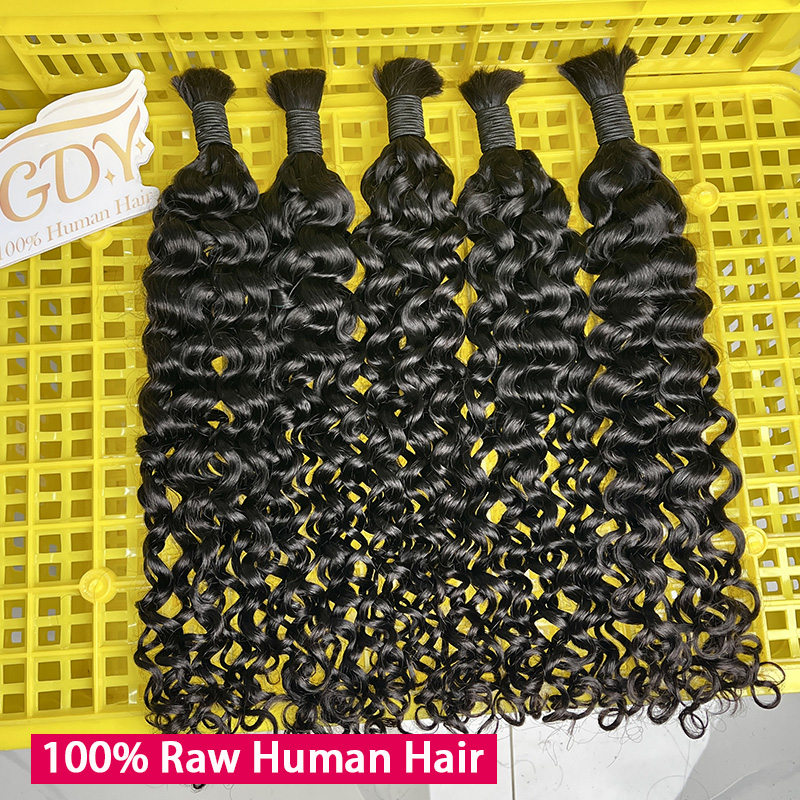 100% 인모 벌크 브레이딩용 워터 웨이브 미가공 생처 - Water Wave Bulk Human Hair For Braiding 리뷰 및 가격