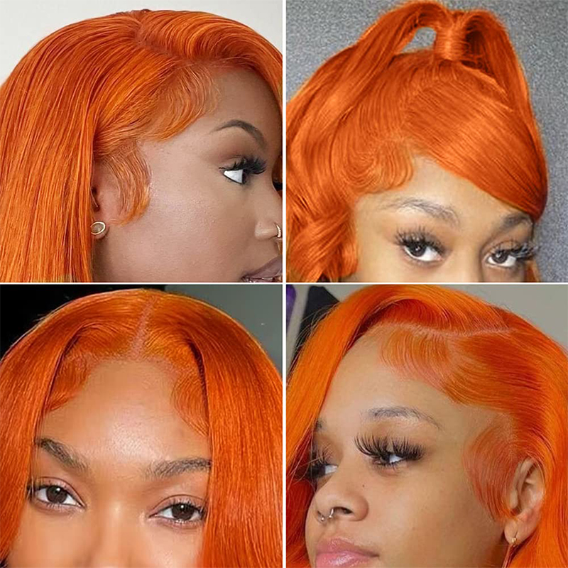 34 인치 오렌지 생강 레이스 프런트 가발 여성용 인간 - Glueless Wear And Go Human Hair Wig 리뷰 및 가격