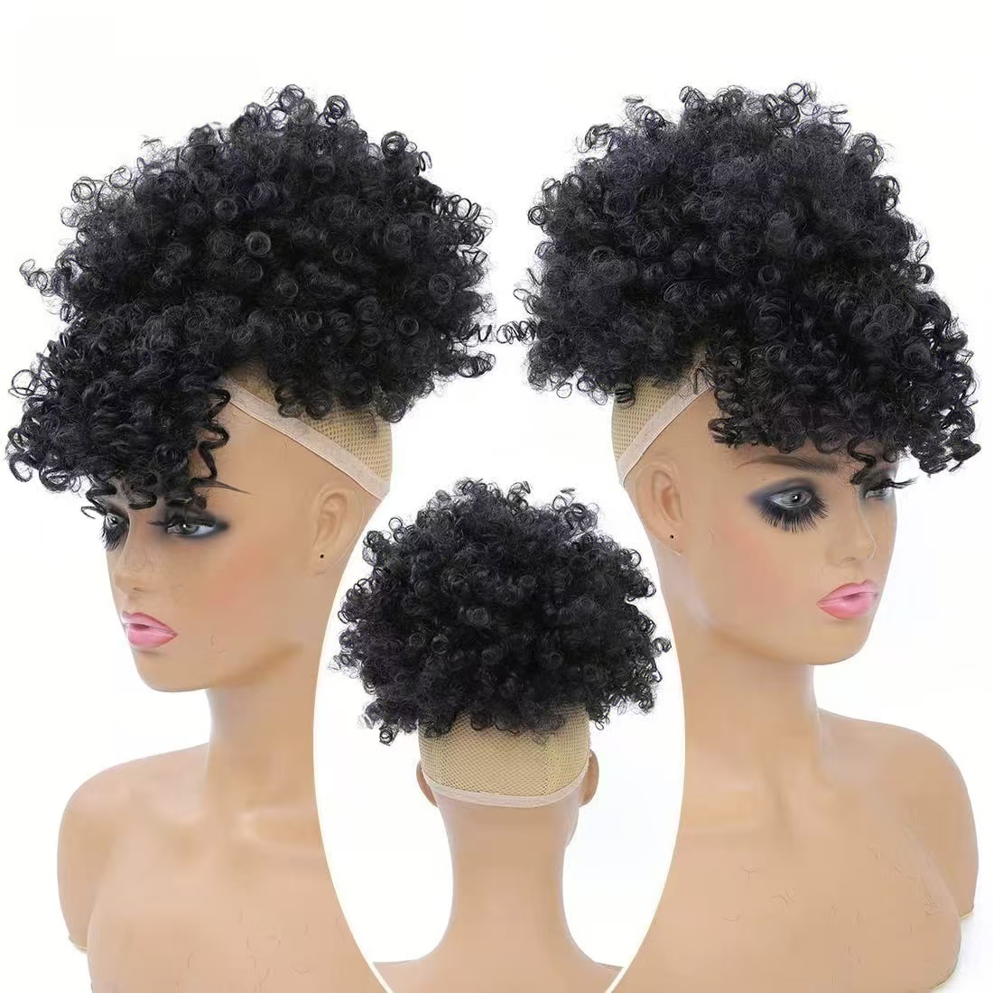 짧은 드로스트링 포니테일 앞머리 포함 아프로 퍼프 포니 - Drawstring Afro Curly Puff Ponytail 리뷰 및 가격