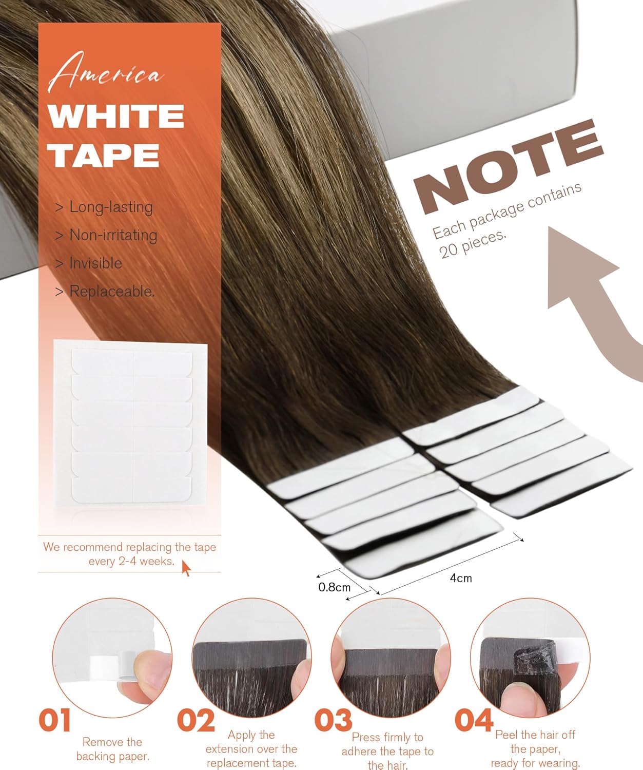 VeSunny 레미 테이프 인 헤어 익스텐션 브라질 인 - Invisible Tape In Extensions Real Hair 리뷰 및 가격