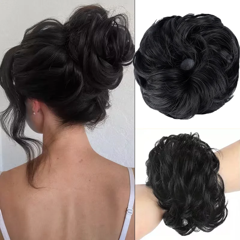 세련된 컬리 웨이브 스타일의 자연스러운 번 헤어피스,  - Claw Clip Messy Bun Hair Piece 리뷰 및 가격