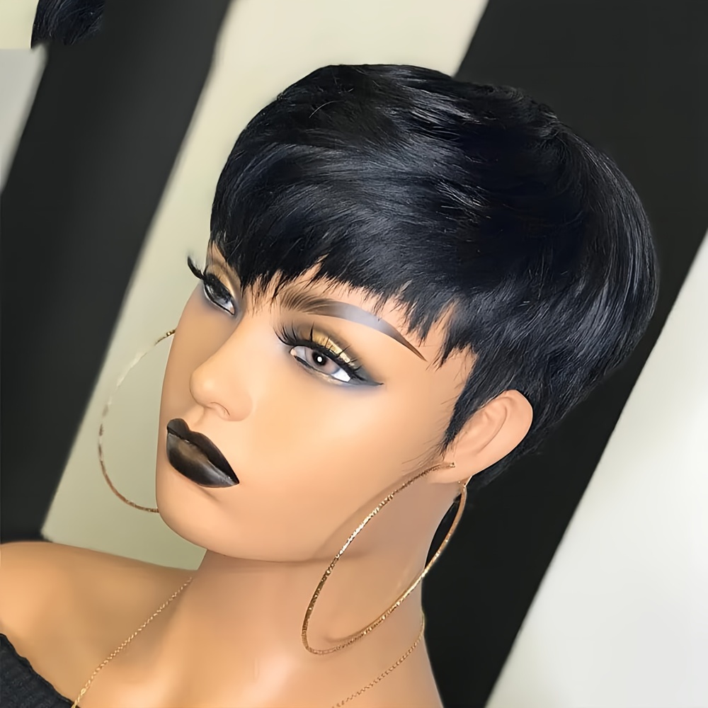 짧은 픽시 가발 인간의 머리카락 레이어 컷 짧은 인간의 - Short Pixie Cut Wig Human Hair Cheap 리뷰 및 가격