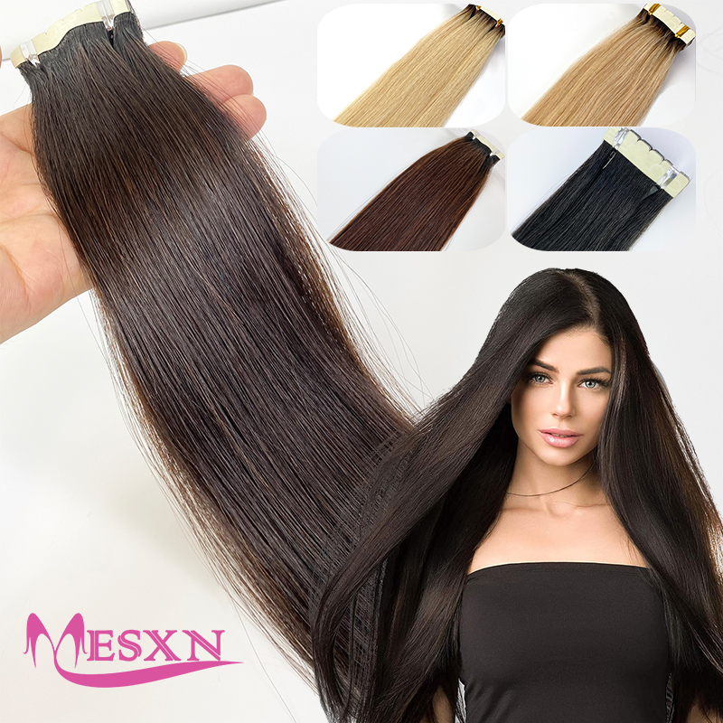 인모 연장용 미니 스트레이트 테이프, 실제 천연 헤어  - Invisible Tape In Extensions Real Hair 리뷰 및 가격