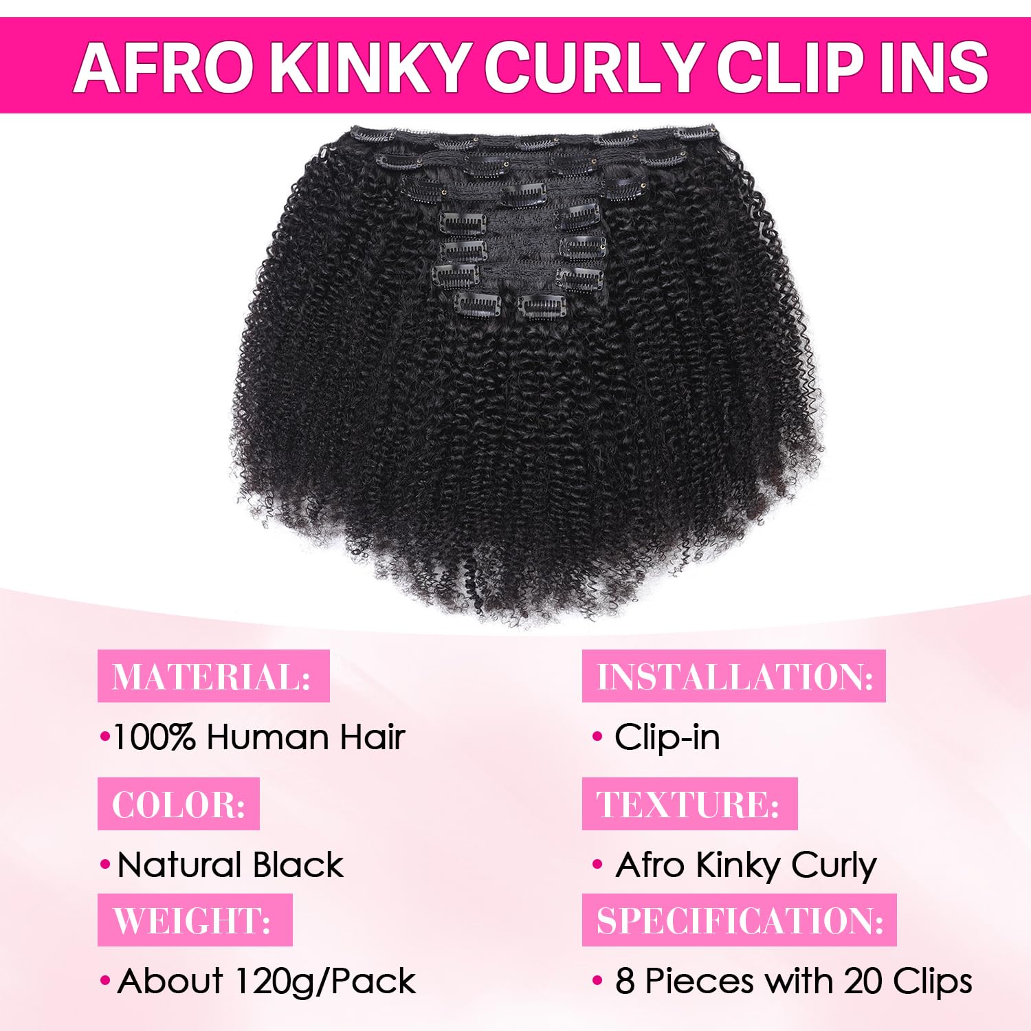 아프로 컬리 클립인 인모 레미 헤어 익스텐션 10-24 - Seamless Clip In Hair Extensions Human Hair 리뷰 및 가격