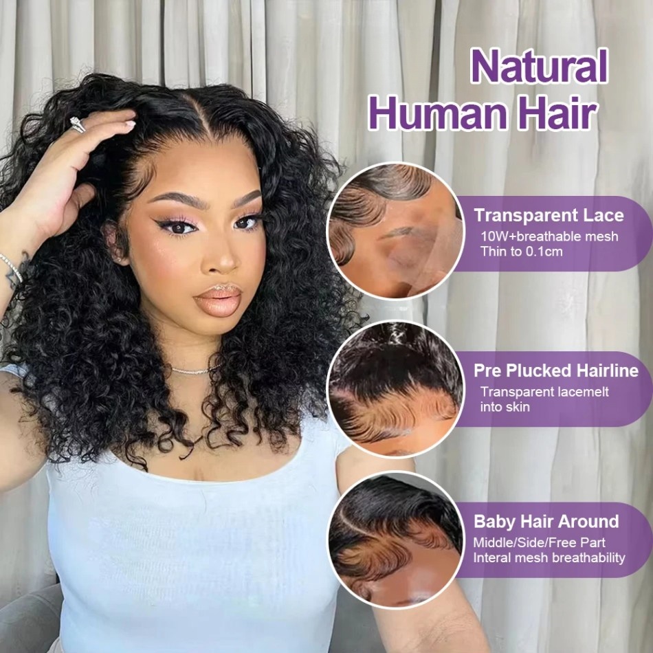 접착제 없이 착용 가능한 짧은 밥 스타일 가발, 16인 - Hd Lace Frontal Wig Human Hair Pre Plucked 리뷰 및 가격