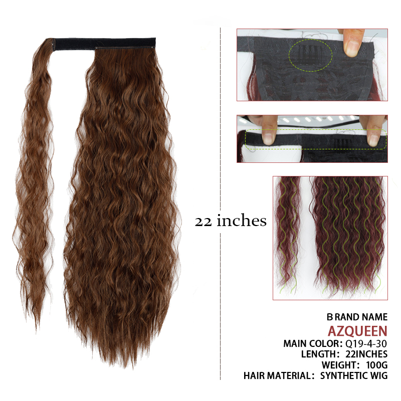 AZQUEEN 합성 옥수수 물결 모양의 긴 포니 테일  - Hair Bundles 리뷰 및 가격