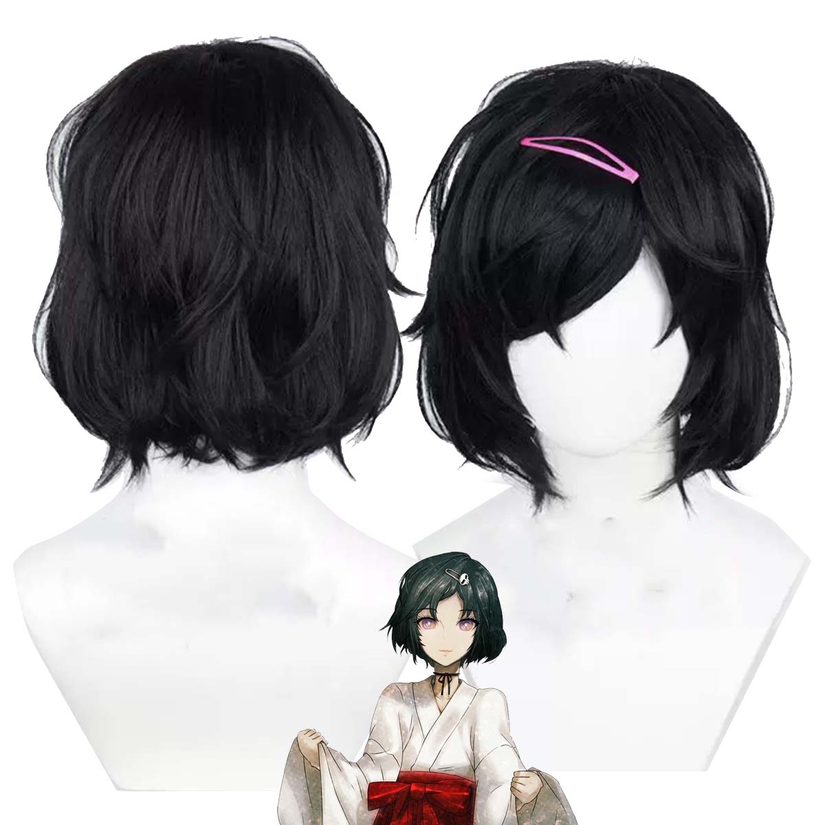 여성 애니메이션 스테인스 게이트 코스프레 우루시바라 루 - Synthetic Braided Wigs For Black Women 리뷰 및 가격