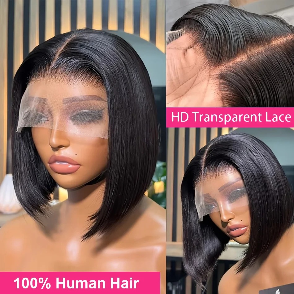 밥 가발 인모 숏 스트레이트 13x6 레이스 프론트 가 - Glueless Wear And Go Human Hair Wig 리뷰 및 가격