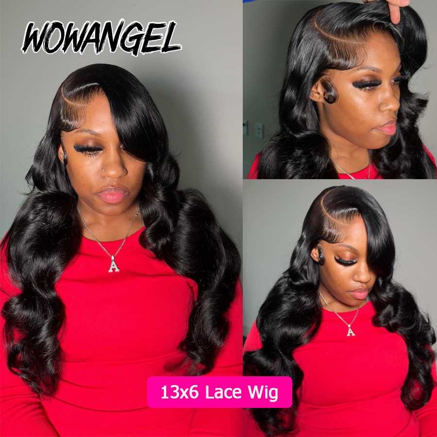 와우 엔젤 바디 웨이브 제트 블랙 250% 13x6 H - Lace Front Wigs 리뷰 및 가격