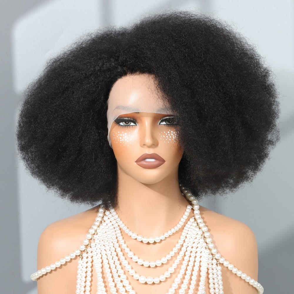 14인치 아프로 가발 (흑인 여성용) 곱슬머리 레이스  - Glueless Wear And Go Human Hair Wig 리뷰 및 가격