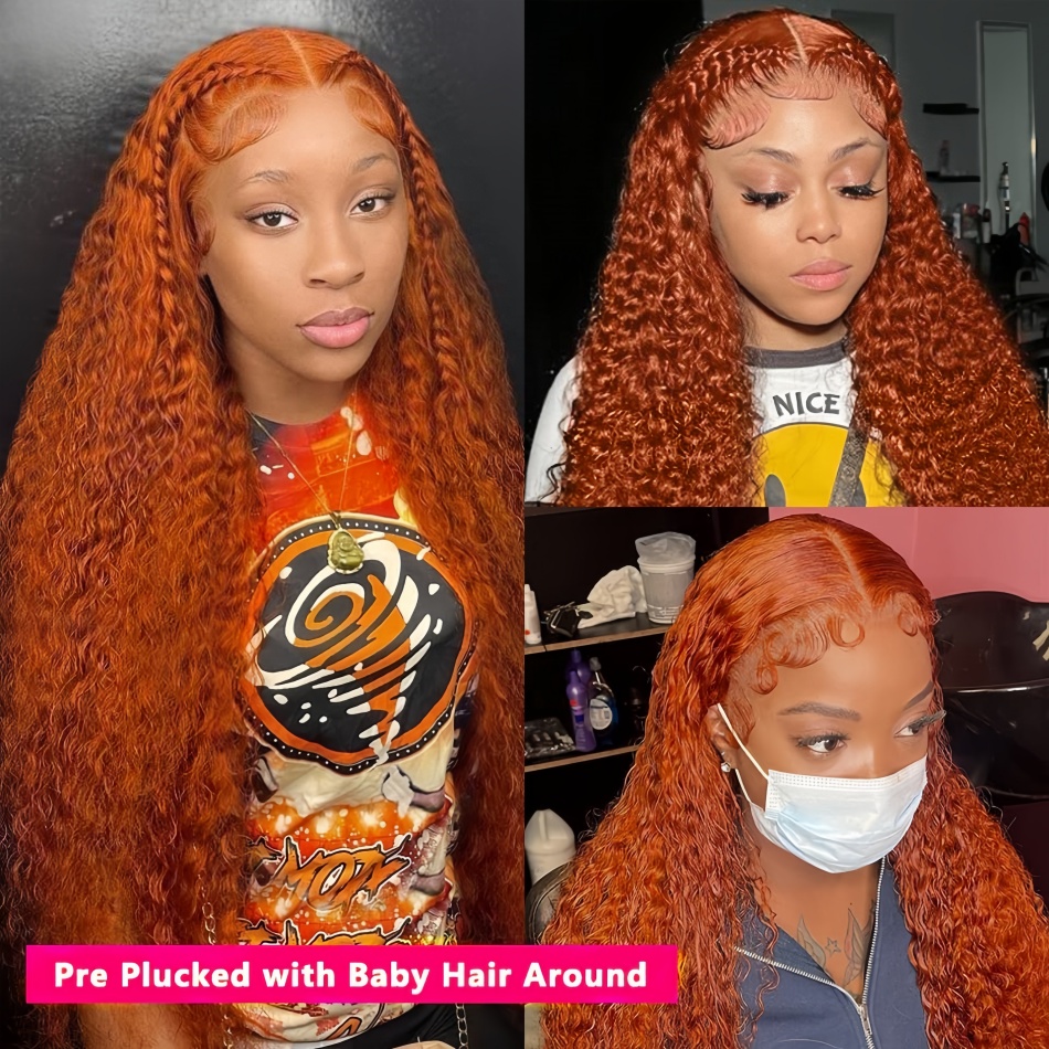 30인치 오렌지 진저 워터 웨이브 레이스 프론트 가발  - Lace Front Wigs 리뷰 및 가격