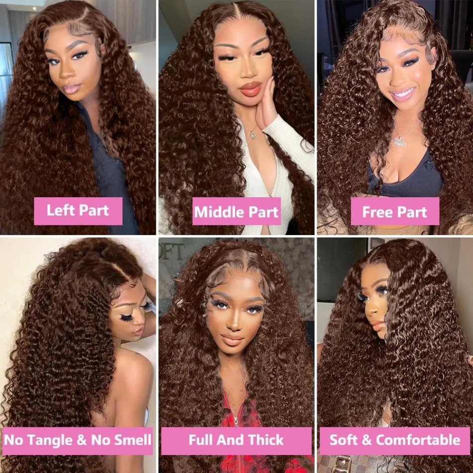 곱슬 레이스 프론트 가발 초콜릿 브라운 인모 가발 13 - Hd Lace Frontal Wig Human Hair Pre Plucked 리뷰 및 가격
